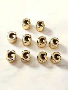 10pcs Optional Gold/Silver Large Hole 26 Uppercase Alphabet Beads Electroplated DIY Phone Chain Keychain Bag Charm Jewelry Accessories - Multicolor - View 19