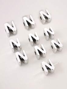 10pcs Optional Gold/Silver Large Hole 26 Uppercase Alphabet Beads Electroplated DIY Phone Chain Keychain Bag Charm Jewelry Accessories - Multicolor - View 31