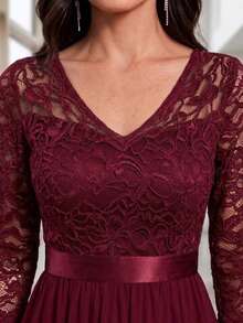 Women Midi Dresses - Burgundy - View 5