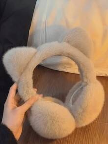 Cute Cat Ear Faux Fur Foldable Earmuffs, Women's Windproof Warm Winter Ear Protectors, Outdoor Cycling Daily Cold Weather Accessory - A - View 11