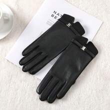1 Pair New Fashion Elegant Multi-Functional Women's Gloves, Winter Warm Thick Fleece Lining, Suitable For Cold Weather Driving, Outdoor Cycling Touchscreen Gloves - Multicolor - View 7