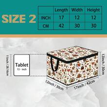 Nurse, Hair Stylist Accessories, Gingerbread Man Cartoon Print Foldable Storage Box, Zippered Handheld Storage Bin, Upgraded Fabric Large Capacity Storage Box, Suitable For Wardrobe, Dorm, Underbed Storage, Organizes Clothes, Bedding, Toys, Miscellaneous Items, Home Moving Organization Storage Box - Multi-color - View 16
