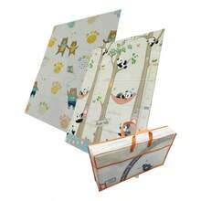 Tapete de Juego Plegable para Bebé de Espuma XPE 120 x 180 x 1 cm, Alfombra Acolchada para Gateo y Actividades Infantiles, Fácil de Guardar - Negro - Ver 1