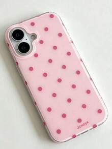 Cute Minimalist Black Pink Polka Dot Glossy Phone Case Compatible With IPhone 17 Pro Max 17 Pro 16 Pro Max 16 Pro 15 Pro Max 15 Pro 14 Pro Max 14 Pro 13 Pro Max 13 Pro 12 Pro Max 12 Pro 14 Plus 15 Plus 16 Plus 11 Fashionable Purple Dots Print Shell Birthday Gift - Pink - View 4