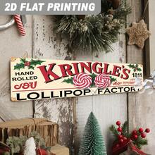 1pc 2D Flat Metal Sign, Featuring Klinger Candy Factory, Displaying Hand-Rolled Peppermint Candy. This Vintage Holiday Decor Is Perfect For Your Kitchen Or Home Bar, An Ideal Choice For Christmas Themed Decoration (Random Style) - A - View 7