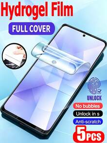 5Pcs HD Hydrogel Film Explosion Proof And Scratch Resistant Mobile Phone Screen Protector Compatible With Xiaomi 15T 14T 17T Poco X8 M8 X7 M7 Note 17 15 14 Pro 13 Pro+ Flexible Scratch Automatic Repair Supports Fingerprint Recognition Phone Protective Film Soft Film Non Glass - Clear - View 2