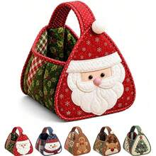 Christmas Character Quilted Carry Basket,DIY Fabric Storage Basket Kit Christmas Character Quilted Carry Basket DIY Fabric Sewing Kit - Multicolor - View 9
