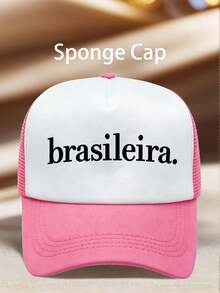 1pc Men Hat 'brasileira.' Printed Hats For Men Adjustable Design UV Protection Perfect For Outdoor Trips, Everyday Wear, Beach Parties, And Sports. - Multicolor - View 7