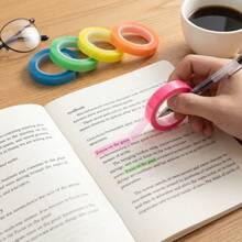 5 Colors Transparent Fluorescent Marking Tape, Writable Highlight Stickers For Student Reading Notes, Classification Index Tabs, Office And Study Stationery - Sets - View 4
