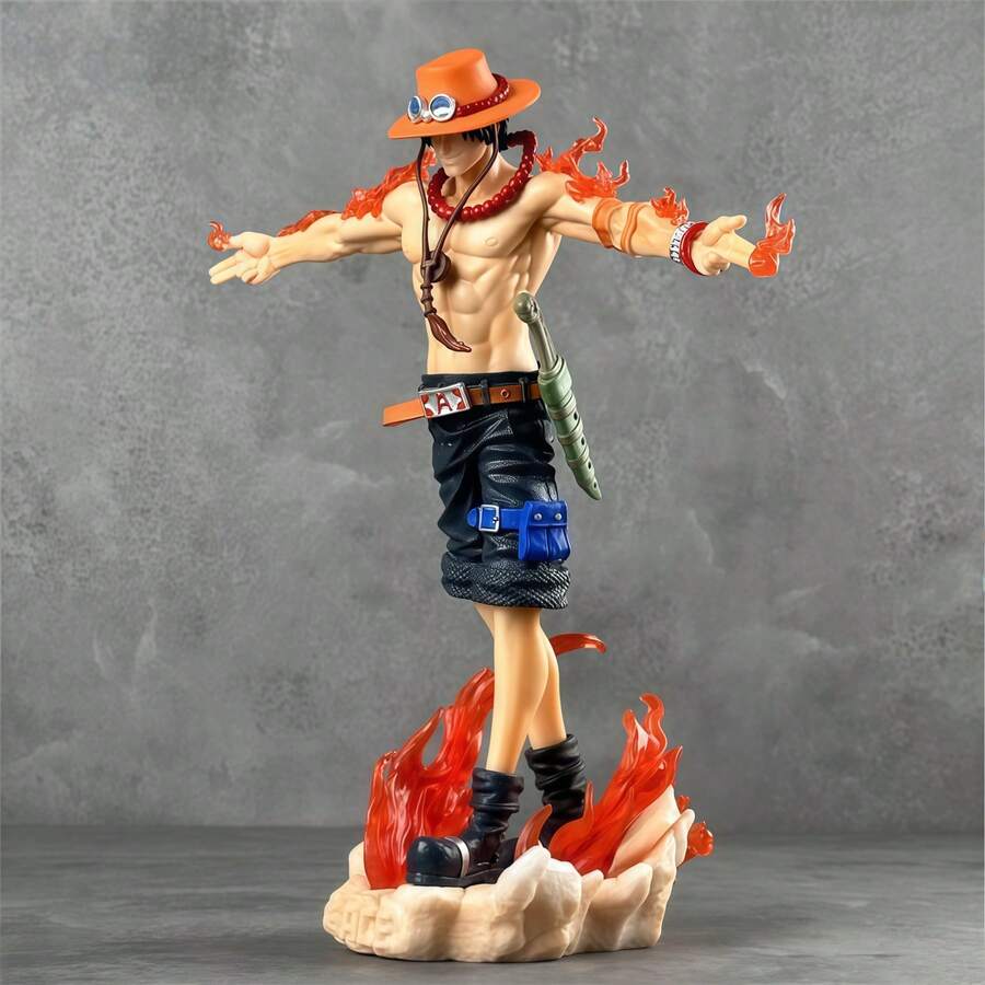 bandai Figur One Piece, Model Figur Anime Ace Lengan Silang Punggung Siku Putih