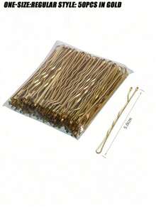 150PCS/50/10/Set Strong Women's Hair Clip, Non Slip Hair Clip, Solid Color Bob Clip Halloween Hair Accessories, Travel Essentials(OPP Bag Packaging) - Gold - View 4