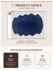 1 buah Karpet Bulu Kelinci Imitasi Berbentuk Tidak Beraturan Warna Biru Harta Karun yang Dapat Dicuci dan Anti Selip, Karpet Dekoratif Bertekstur Premium, Terbuat dari Kain Bulu Kelinci Imitasi Tebal dan Lembut, Sentuhan Lembut dan Padat, Cocok untuk Berbagai Gaya Dekorasi Rumah, Barang Dekorasi Rumah yang Bagus, Menambah Suasana Rumah Musim Gugur/Musim Dingin yang Santai, Dapat Digunakan di Ruang Tamu, Kamar Tidur, Ruang Belajar, Samping Tempat Tidur, Kamar Anak, Jendela Teluk, Lemari Pakaian, Meja Rias, dan Adegan Ruang Hidup Lainnya - Navy Blue - View 6