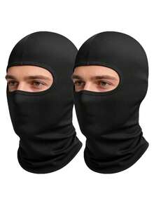 1 Or 2 Pcs Unisex Solid Color Balaclava, Outdoor Cold-Proof Face & Neck Integrated Cycling Windproof Mask, Warm Solid Color, Suitable For Daily Outings, Clothing Matching, Cycling And Other Scenarios - Multicolor - View 9