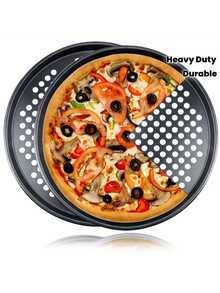 9.25"/10.24"/11.5"/24/26/29cm Round Perforated Pizza Baking Pan, Non-Stick Carbon Steel Baking Mold, Grill Pan, Baking Tray - View 5