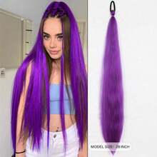 European And American Cross-Border Hot-Selling Rubber Band Ponytail Wig, Boxing Braid Colorful Elastic Rope Wig, Ponytail Hair Tie Hair Accessory - Maroon - View 20