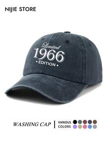 1pc "1966EDITION" Funny Letter Print Design Baseball Cap, Lightweight Comfortable Adjustable Sun Protection Multi-Function Baseball Cap, Vintage Washed Cap, Unisex Baseball Cap, Suitable For Daily Wear, Commuting, Outdoor Activities And Other Occasions - A - View 2