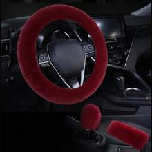 Set Sarung Setir Mobil Mewah Musim Dingin, Sarung Rem Tangan & Tuas Persneling Elastis, Aksesori Interior Mobil Anti-Selip Hangat Universal - MultiWarna - View 23