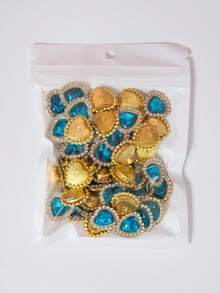 20/35/60/95pcs/Bag Mixed Color, Solid Color Heart-Shaped Rhinestone Decor With Gold Base, Suitable For Phone Cases, Bags, Shoes, Clothing Accessories And Jewelry Making DIY Crafts, Multiple Colors Available - Heart-shaped Diamond - View 24