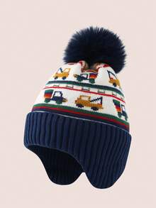 1-Piece Set Of Cute Knitted Car-Shaped Children's Wool Hats, Fleece-Lined And Thickened, Suitable For Boys And Girls, Perfect For Outdoor Wear And Everyday Warmth In Autumn And Winter. - Multicolor - View 10