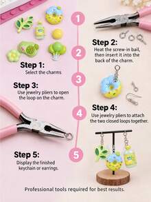 10 DIY Styles Random Cartoon DIY Resin Accessories Material Package Green Hole Shoes, Shoe Buckles, Shoe Flowers - Multicolor - View 5