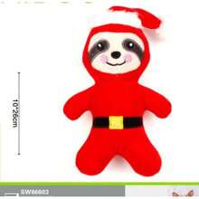 Christmas 4 Styles Pet Toy Set, 12cm/32cm/10*28cm/10*26cm,Sloth Santa, Bauble, Christmas Tree, 3-Color Bell Rope, Plush Squeaky Durable Dog Holiday Toy - Multicolor - View 9