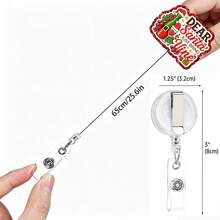 1 cái dây đeo thẻ xoay co rút Noel với thiết kế acrylic cây cà phê & người bánh gừng, quà tặng giá đỡ thẻ ID ngày lễ - Nhiều màu - Xem 2
