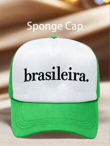 1pc Men Hat 'brasileira.' Printed Hats For Men Adjustable Design UV Protection Perfect For Outdoor Trips, Everyday Wear, Beach Parties, And Sports. - Multicolor - View 8