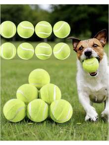 1/3/5pcs Dog Tennis Balls, Durable Pet Chew Toys For Training, Teething And Outdoor Interactive Play, Suitable For Puppies And Adult Dogs For Indoor And Outdoor Play In Autumn And Winter - Multicolor - View 2