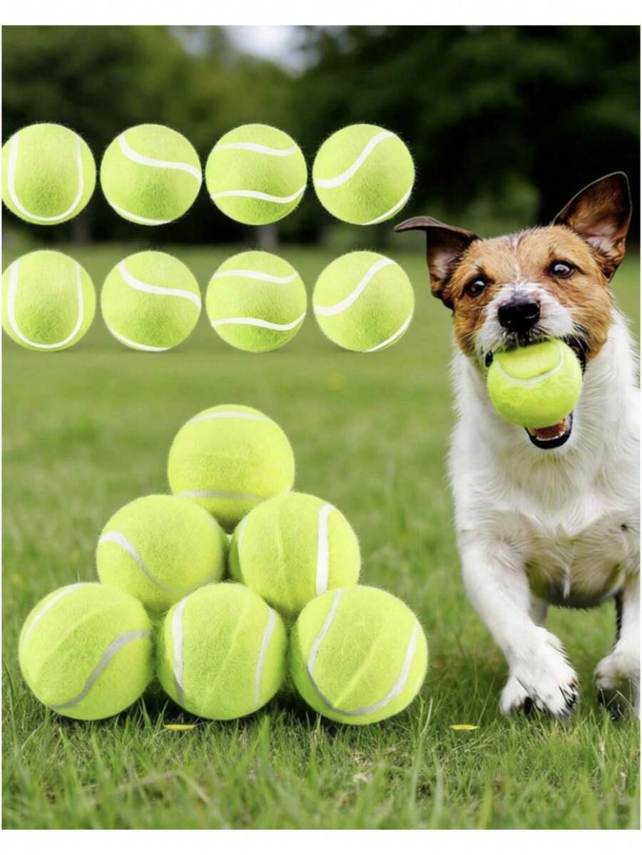 1/3/5pcs Dog Tennis Balls, Durable Pet Chew Toys For Training, Teething And Outdoor Interactive Play, Suitable For Puppies And Adult Dogs For Indoor And Outdoor Play In Autumn And Winter