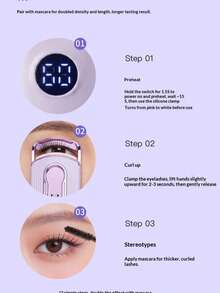 ICEWLESS Smart Temperature Control Heated Eyelash Curler, Long Lasting 3D Natural Curled Eyelashes, USB Rechargeable Eye Makeup Beauty Device - View 4