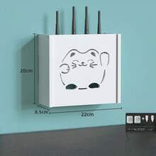 Wireless WiFi Router Storage Box, Large Capacity Multi-Layer Storage Box, Wall-Mounted Router Cable Box, Shelf Storage Organizer Box, Wall-Mounted Router Cable Box, Shelf Storage Organizer Box, Phone Holder, Desktop Phone Holder Box - Multicolor - View 8