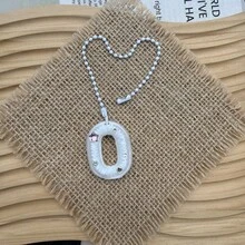 You Can Make Your Own White Diamond Letter Car Rearview Mirror Hanger. It Features A Silver Bead Chain Design, With An Elegant Shiny Cream Texture. It Can Be Easily Hung On The Car's Rearview Mirror And Is A Charming Interior Decoration For Your Car. - Letter Pendant - View 46