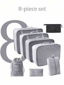 8/7/1pc Travel Packing Cubes Set, Travel Organizer, Multi-Functional Travel Storage, Foldable Clothing Storage Bag, Toiletry Bag, Makeup Bag, Underwear Storage Bag, Shoe Bag, Space-Saving, Storage Cubes, Travel Essentials, Storage Bag - Multicolor - View 24
