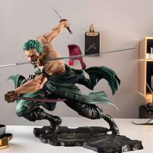 bandai 1 buah Figur Zoro Gaya Tiga Pedang, Ornamen Meja Kantor 3000 Dunia, Rakitan Model Anime 2D - MultiWarna - View 2