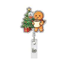 1 cái dây đeo thẻ xoay co rút Noel với thiết kế acrylic cây cà phê & người bánh gừng, quà tặng giá đỡ thẻ ID ngày lễ - Nhiều màu - Xem 4