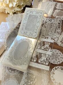 1 Book 30 Sheets Vintage White Lace Trim Decorative PET Stickers For Planner - DT1846 - View 4