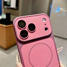 Magnetic Skin-Feel Phone Case Compatible With IPhone 11 12 13 14 15 16 Pro Max 17 17 Pro Max 18 18 Pro Max - Cherry Red - View 4