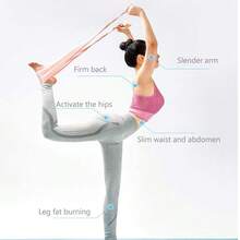 1PC Yoga Resistance Band, Elastic Pull Band, Multiple Colors Available, Suitable For Various Scenarios - Pink - View 4