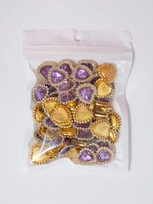 20/35/60/95pcs/Bag Mixed Color, Solid Color Heart-Shaped Rhinestone Decor With Gold Base, Suitable For Phone Cases, Bags, Shoes, Clothing Accessories And Jewelry Making DIY Crafts, Multiple Colors Available - Heart-shaped Diamond - View 57