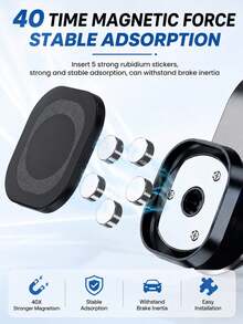 1PC Strong Magnetic Car Air Vent Phone Holder, 360° Rotation Stable And Anti-Shake One-Handed Operation, Easy Installation Car Specific Compatible With Iphone Android Phones, Must-Have, Car Phone Mount, Air Vent Holder, Road Trip, Father's Day, Memorial Day - F20 - View 3
