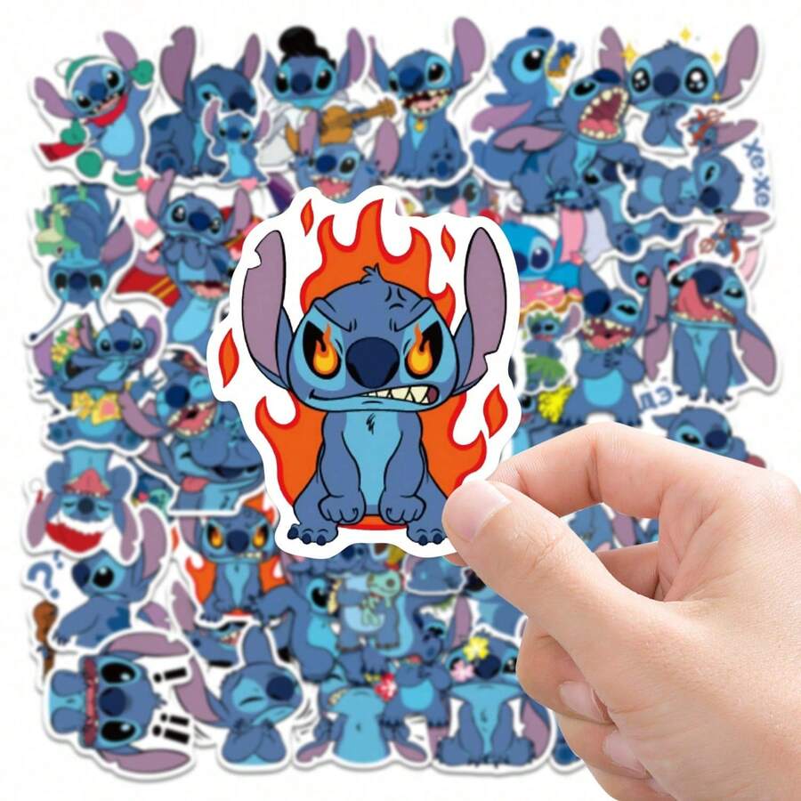 55pcs Non Repeating Stitch Creative Stickers Decorative Mobile Skateboarding Water Cups Personalized Waterproof Cute - Multicolor - View 1