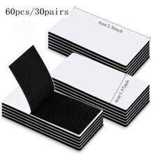 60pcs/30pairs Hook And Loop Fasteners, Large 4cm*6cm, Strong Adhesive Backing, Reusable Straps, Double-Sided Tape, No Residue, Suitable For Sofa Cushions, Bed Sheets, Floor Mats, Blankets - 60pcs/30pairs - View 8
