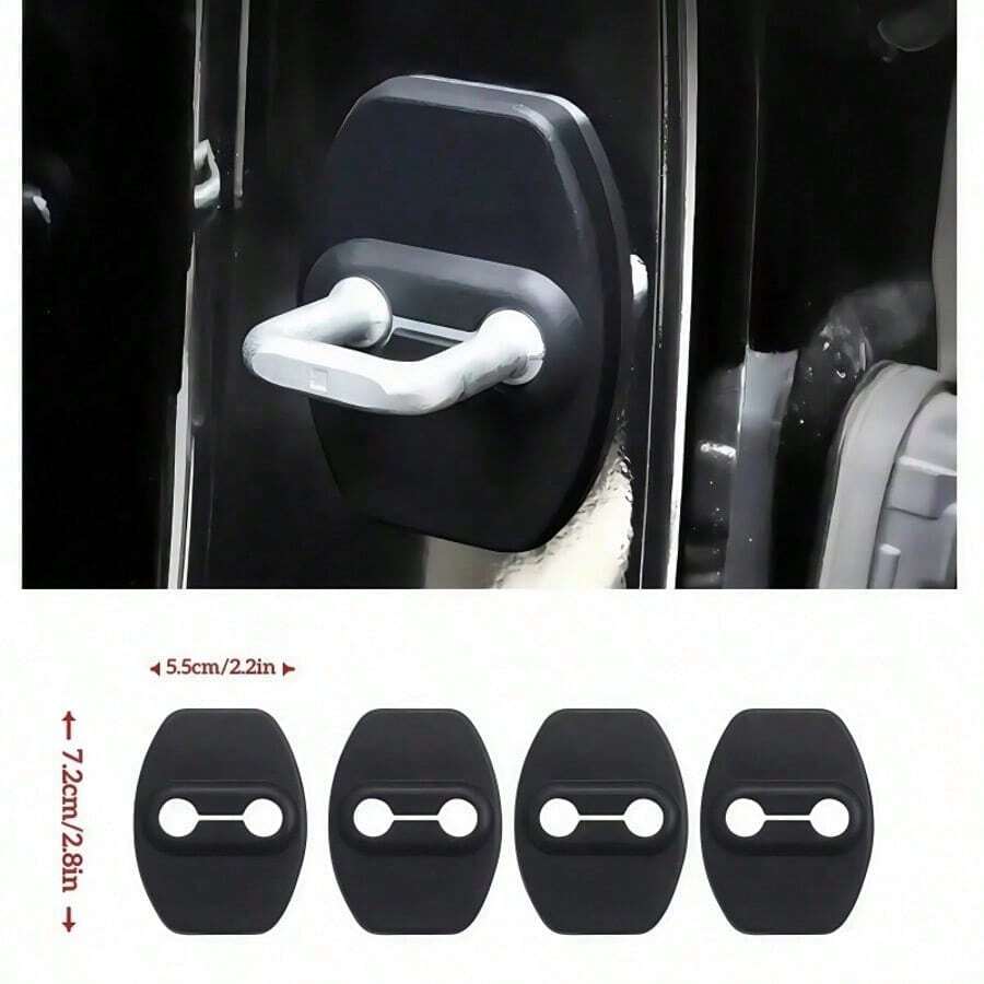 2/4pcs Car Door Edge Guard Protector, Silicone Door Stopper Cover, Anti-Rust Anti-Dust Shock-Absorbing Door Lock Cap, Universal Car Interior Accessory, Reduce Door Closing Noise, Suitable For Most Vehicles - A - View 1