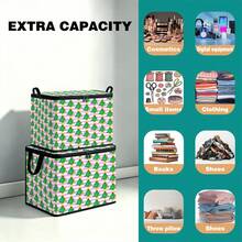 Thickened Storage Bag, Foldable Clothes And Bedding Storage Bag, Dormitory Essential, Suitable For Blankets, Bedding, Wardrobe, Underbed And Dorm Storage, Ideal For Moving, Laundry And Space-Saving Room Organization, Christmas Style Premium Digital Print Pattern - Multi-color - View 5