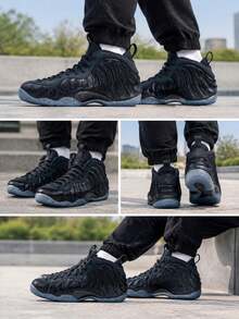 Nike Men's Casual Shoes AIR FOAMPOSITE ONE Comfortable Daily Commute Sports Shoes HF2902-002 - Black/Black/Dark  Grey - View 3