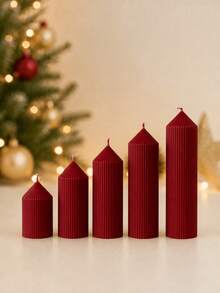 4pcs Gift Box Set Roman Column Beige Scented Candles, Smoke-Free Aromatic Candles, Burn Time Up To 72 Hours, Includes Fragrance, Pointed Cylindrical White Candles, Suitable For Home Decor - Fine-toothed Pointed Tip - View 9