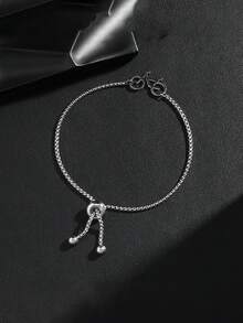 1Pc 3mm Stainless Steel Box Chain Bracelet With Elephant Cross Flower Bike Geometric Charm Minimalist Men Jewelry Gift - Silver - View 5