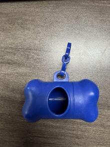 1PC Bone Design Poop Scooper + 2 Rolls/30pcs Disposable Solid Color Dog Poop Bags, Convenient For Outdoor Carrying And Cleaning Pet Waste (Garbage Bags, Unfolded Size 30x22cm) - Blue - View 6