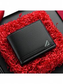 SHABILI New Men's Short Wallet, Youth Fashion Plaid Horizontal Soft Wallet With Large Capacity And Multiple Card Slots - Black - View 11