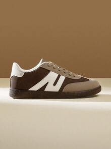 TCVC Women's Daily Casual Colorblock Training Shoes, Versatile Comfortable Sports Sneakers - Brown - View 4
